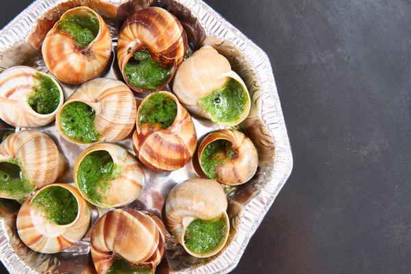 stock image Snails as nice french gourmet food background