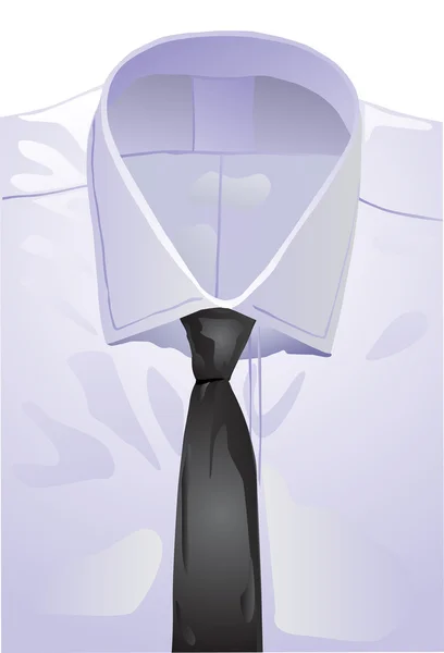 Camisa azul com gravata preta — Vetor de Stock