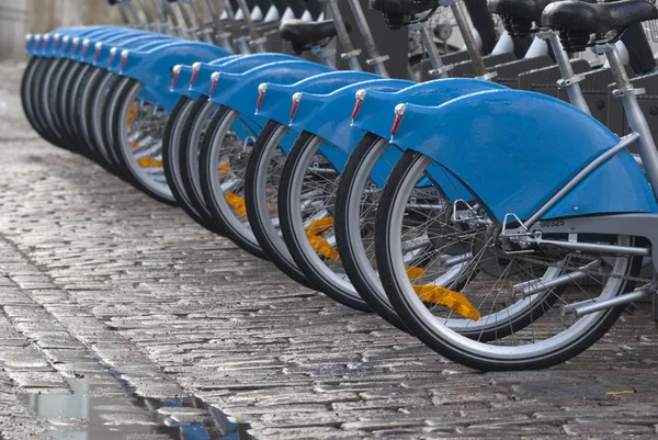 Stock image Bicycle tires in a row