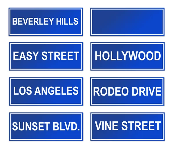 Serie di cartelli stradali di Los Angeles — Foto Stock
