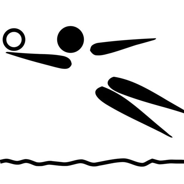 Schwarzes silhouettiertes Beachvolleyball-Schild — Stockfoto