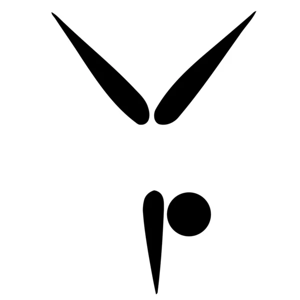 Символ чёрной силуэтной гимнастики — стоковое фото