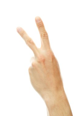 Hand white peace sign clipart