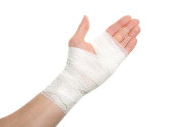 Bandage on a hand clipart