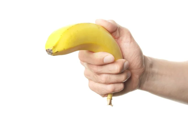 Hand hold a banana — Stock Photo, Image