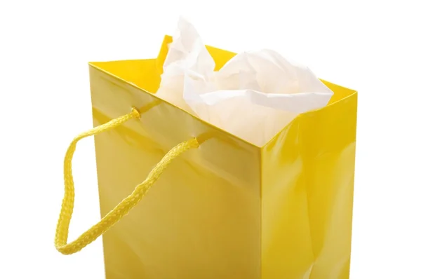 Yellow shopping bag — Stock Photo, Image