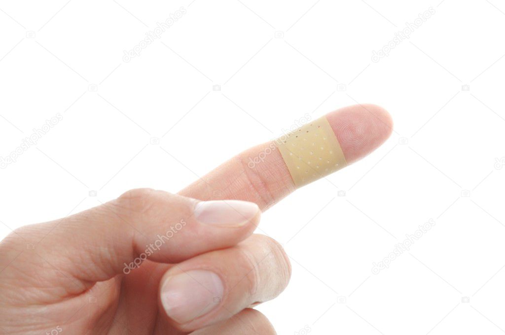 Plaster on finger