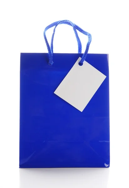 青いショッピングバッグ — ストック写真