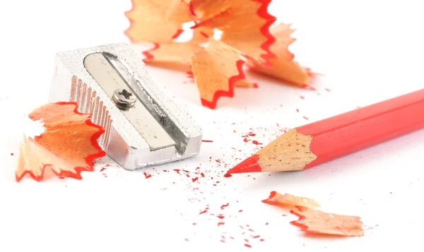 Crayon vermelho raspas wiht — Fotografia de Stock