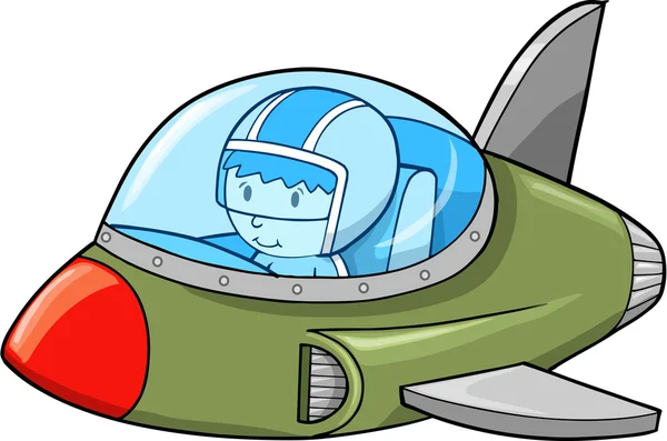 Мила армія реактивний літак літак Векторна ілюстрація — стоковий вектор