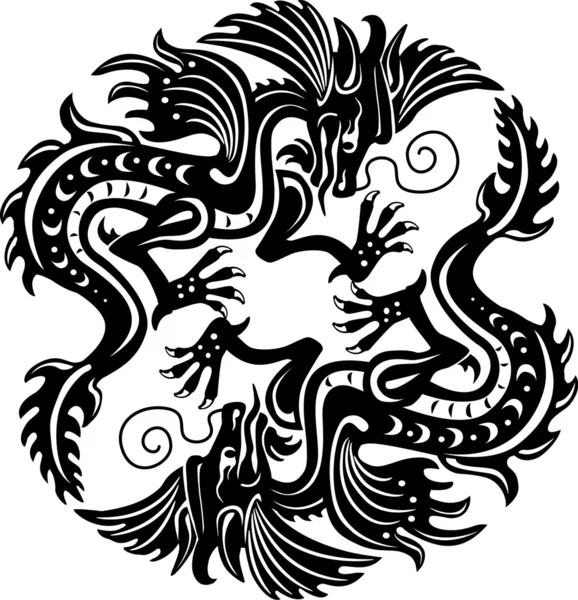 Deux dragons — Image vectorielle