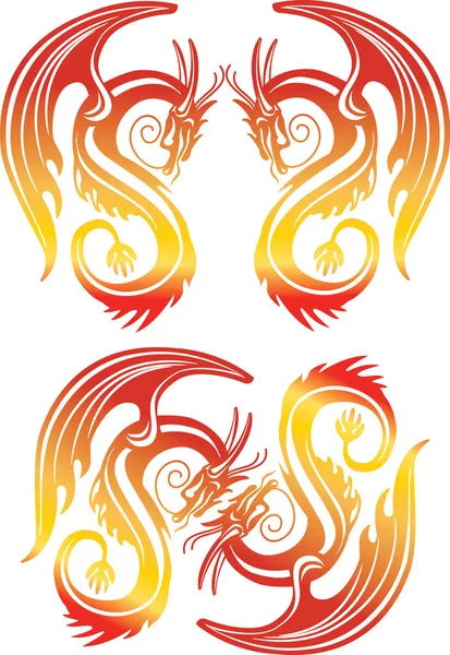 Two dragons — Stock Vector