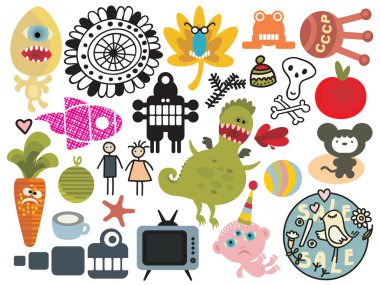 Mix of different vector images and icons. vol.26 clipart