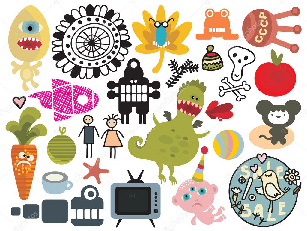 Mix of different vector images and icons. vol.26