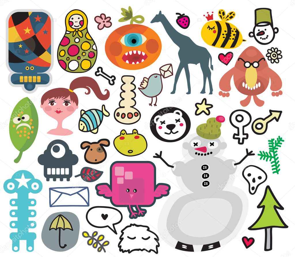 Mix of different vector images. vol.30