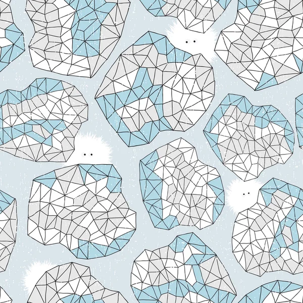 Absztrakt formák aranyos szörnyek zavartalan téli textúra. — Stock Vector