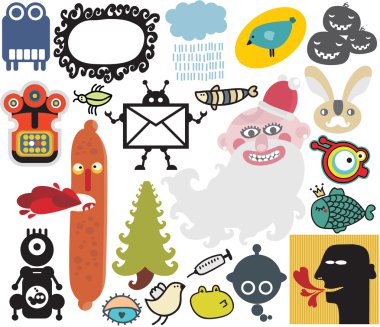 Mix of different vector images and icons. vol.34 clipart