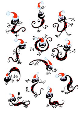 Funny cartoon lizard clipart