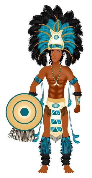 Aztek karnaval kostümü — Stok Vektör
