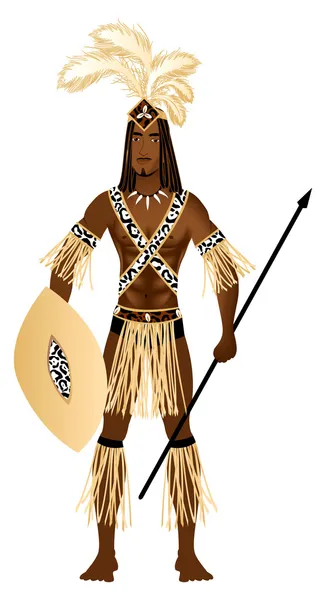 ズールー族のカーニバル衣装 — ストックベクタ