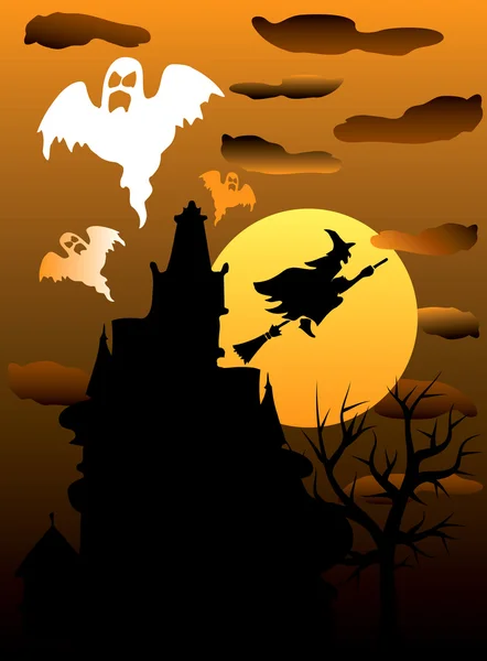 Haunted Ghost House — Stock Vector
