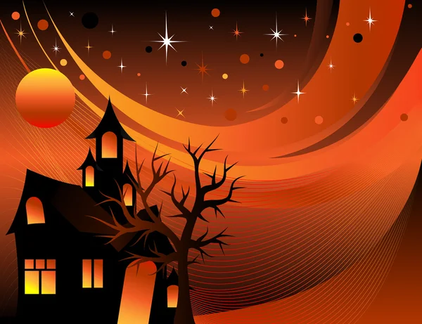 Halloween Tree Background — Stock Vector