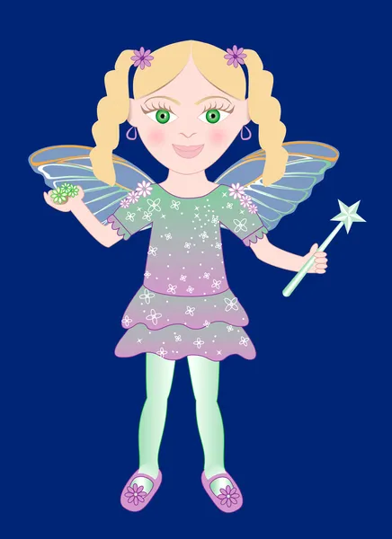 Fairy lilla tjej kostym — Stock vektor