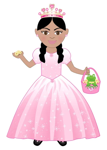 Roze prinses kostuum — Stockvector
