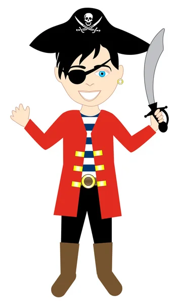 Піратський костюм хлопчик — стоковий вектор