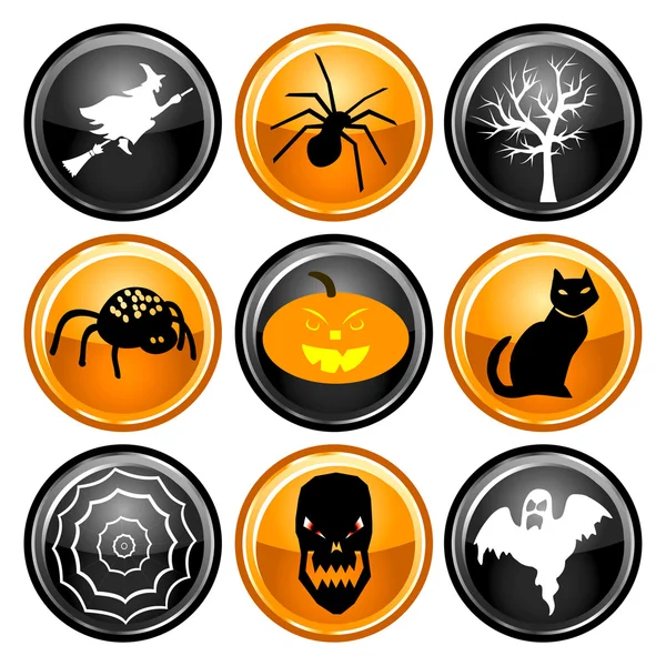 Halloween Button Icons — Stock Vector