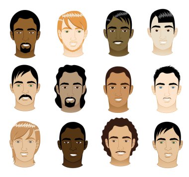 Mens Faces 5 clipart