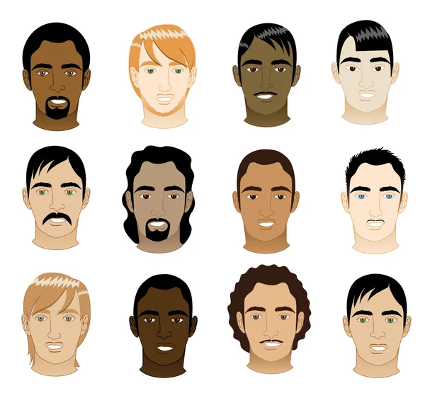 Hombres rostros 5 — Archivo Imágenes Vectoriales