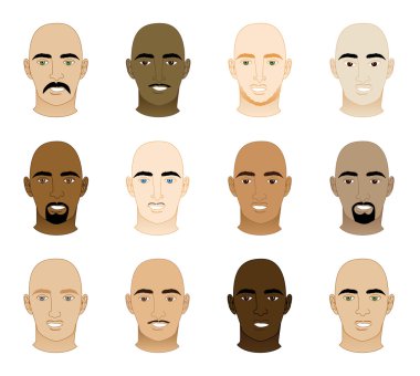 Bald Men Faces clipart