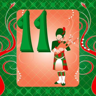 11th Day of Christmas clipart