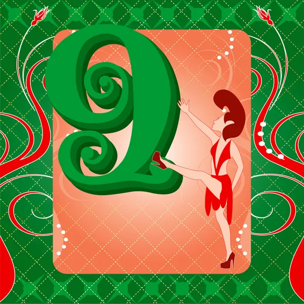 9th Day of Christmas — Stock Vector