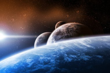 Space planet landscape clipart