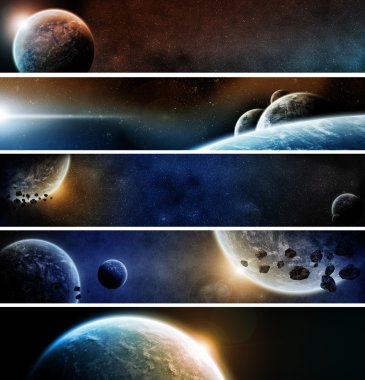 Planet banner web pack clipart