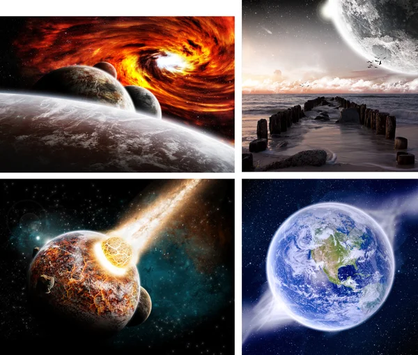 Planet banner web pack — Stock Photo, Image
