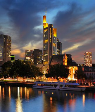 View on Frankfurt am Main at dusk, Germany clipart