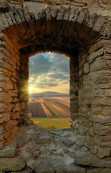 Kind from the window of old fortress — Stock Photo, Image