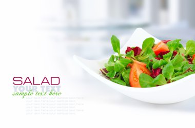 Fresh mixed salad with tomatoes clipart