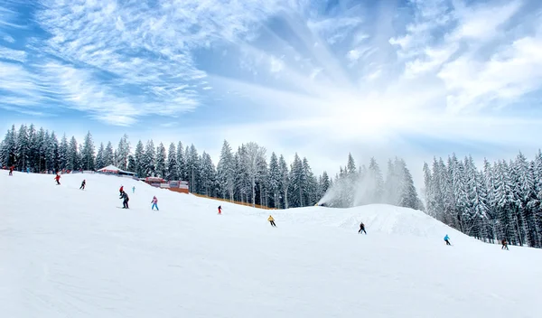 Winter scenic of skiing — Stock Photo, Image