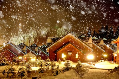 Decorated house with christmas lights clipart