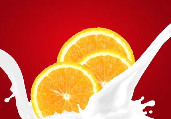 Брызги молока с апельсином — стоковое фото
