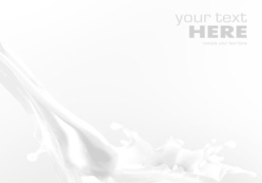 Milk splash on white background clipart