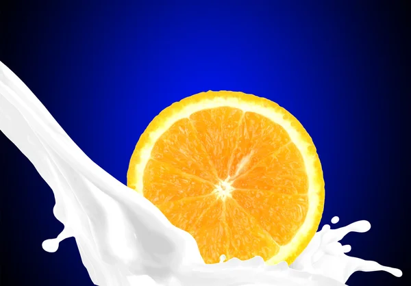 Rozpryskiwania mleka z orange — Zdjęcie stockowe