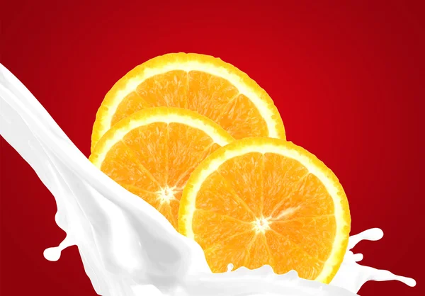 オレンジとミルクをしぶき — ストック写真
