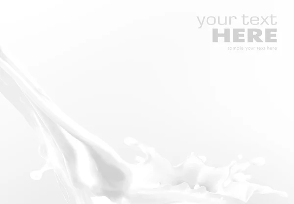 Latte spruzzata su sfondo bianco — Foto Stock