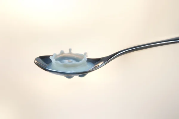Latte nel cucchiaio — Foto Stock