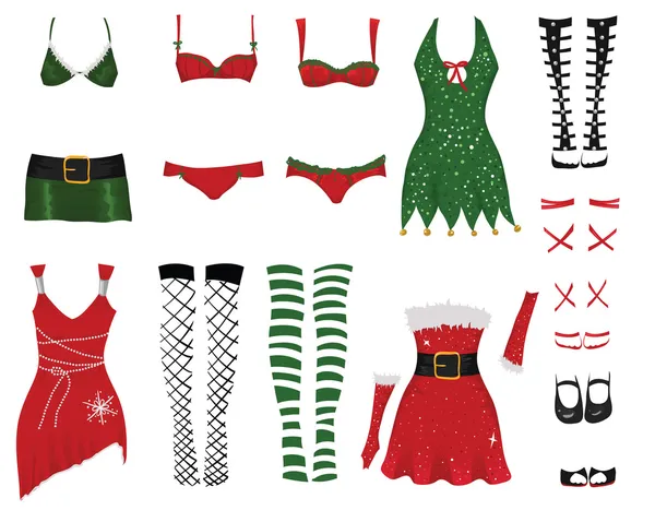 Kobiece ubrania Bożego Narodzenia — Wektor stockowy